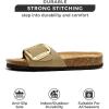 imageProject Cloud Genuine Leather Sandals Women Dressy Summer Beach Essentials  Flip Flops ampamp Slides with Memory Foam Insole Womens Sandals Comfortable FootwearBeigebigger Buckle