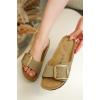 imageProject Cloud Genuine Leather Sandals Women Dressy Summer Beach Essentials  Flip Flops ampamp Slides with Memory Foam Insole Womens Sandals Comfortable FootwearBeigebigger Buckle