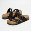 imageProject Cloud Genuine Leather Womens Sandals  Comfortable Cork Footbed Slides with Memory Foam Beach Essential Summer Sandals For Women 2025 LianBlack