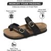 imageProject Cloud Genuine Leather Womens Sandals  Comfortable Cork Footbed Slides with Memory Foam Beach Essential Summer Sandals For Women 2025 LianBlack