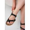 imageProject Cloud Genuine Leather Womens Sandals  Comfortable Cork Footbed Slides with Memory Foam Beach Essential Summer Sandals For Women 2025 LianBlack