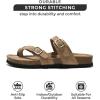 imageProject Cloud Genuine Leather Womens Sandals  Comfortable Cork Footbed Slides with Memory Foam Beach Essential Summer Sandals For Women 2025 LianChestnut