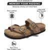 imageProject Cloud Genuine Leather Womens Sandals  Comfortable Cork Footbed Slides with Memory Foam Beach Essential Summer Sandals For Women 2025 LianChestnut