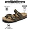 imageProject Cloud Genuine Leather Womens Sandals  Comfortable Cork Footbed Slides with Memory Foam Beach Essential Summer Sandals For Women 2025 LianOlive