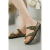 imageProject Cloud Genuine Leather Womens Sandals  Comfortable Cork Footbed Slides with Memory Foam Beach Essential Summer Sandals For Women 2025 LianOlive