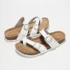 imageProject Cloud Genuine Leather Womens Sandals  Comfortable Cork Footbed Slides with Memory Foam Beach Essential Summer Sandals For Women 2025 LianWhite