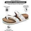 imageProject Cloud Genuine Leather Womens Sandals  Comfortable Cork Footbed Slides with Memory Foam Beach Essential Summer Sandals For Women 2025 LianWhite