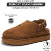 imageProject Cloud Genuine Suede Clogs for Women  Memory Foam Womens Clogs ampamp Mules with Adjustable Straps  Lightweight Platform Shoes NonSlip Slides GoldstarChestnut
