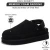 imageProject Cloud Genuine Suede Clogs for Women  Memory Foam Womens Clogs ampamp Mules with Adjustable Straps  Lightweight Platform Shoes NonSlip Slides GoldstarBlack