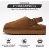 imageProject Cloud Genuine Suede Clogs for Women  Memory Foam Womens Clogs ampamp Mules with Adjustable Straps  Lightweight Platform Shoes NonSlip Slides GoldstarChestnut
