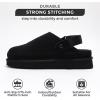 imageProject Cloud Genuine Suede Clogs for Women  Memory Foam Womens Clogs ampamp Mules with Adjustable Straps  Lightweight Platform Shoes NonSlip Slides GoldstarBlack