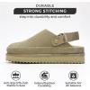 imageProject Cloud Genuine Suede Clogs for Women  Memory Foam Womens Clogs ampamp Mules with Adjustable Straps  Lightweight Platform Shoes NonSlip Slides GoldstarTaupe