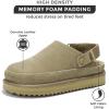 imageProject Cloud Genuine Suede Clogs for Women  Memory Foam Womens Clogs ampamp Mules with Adjustable Straps  Lightweight Platform Shoes NonSlip Slides GoldstarTaupe