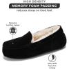 imageProject Cloud Womens Grey Cathi Loafers  100 Genuine Suede Memory Foam Faux Fur Lined SlipResistant Flat Heel Moc Toe Christmas Theme Solid Pattern Casual PullOn WinterBlack
