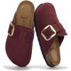 imageProject Cloud Genuine Leather Clogs for Women Shoes  Memory Foam Insole Womens Clogs  NonSlip Womens Clogs and Mules  Cork Footbed Arch Support Fall Shoes for Women 2025 ManchesterBurgundy