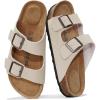 imageProject Cloud Genuine Leather Flat Sandals Beach Essentials Womens Sandals Memory Foam Vacation Essentials Slides for Women Footwear VenitaBeige