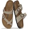 imageProject Cloud Genuine Leather Womens Sandals  Comfortable Cork Footbed Slides with Memory Foam Beach Essential Summer Sandals For Women 2025 LianBeige
