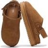 imageProject Cloud Genuine Suede Clogs for Women  Memory Foam Womens Clogs ampamp Mules with Adjustable Straps  Lightweight Platform Shoes NonSlip Slides GoldstarChestnut