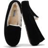 imageProject Cloud Womens Grey Cathi Loafers  100 Genuine Suede Memory Foam Faux Fur Lined SlipResistant Flat Heel Moc Toe Christmas Theme Solid Pattern Casual PullOn WinterBlack