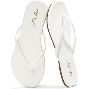imageProject Cloud Flip flops for Women  Memory Foam Flats Slippers for Women 2025  Vegan Leather Women Slippers ampamp Womens Sandals Beach Essentials Slides for Women Footwear FoundationsWhite