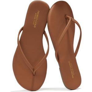 imageProject Cloud Flip flops for Women  Memory Foam Flats Slippers for Women 2025  Vegan Leather Women Slippers ampamp Womens Sandals Beach Essentials Slides for Women Footwear FoundationsChocolate
