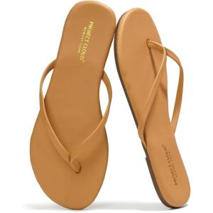imageProject Cloud Flip flops for Women  Memory Foam Flats Slippers for Women 2025  Vegan Leather Women Slippers ampamp Womens Sandals Beach Essentials Slides for Women Footwear FoundationsTan
