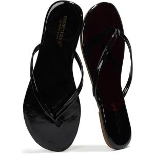imageProject Cloud Flip flops for Women  Memory Foam Flats Slippers for Women 2025  Vegan Leather Women Slippers ampamp Womens Sandals Beach Essentials Slides for Women Footwear FoundationsBlack Patent