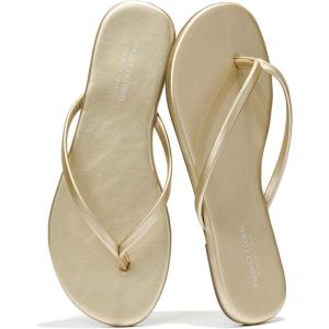 imageProject Cloud Flip flops for Women  Memory Foam Flats Slippers for Women 2025  Vegan Leather Women Slippers ampamp Womens Sandals Beach Essentials Slides for Women Footwear FoundationsGold