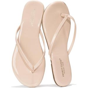 imageProject Cloud Flip flops for Women  Memory Foam Flats Slippers for Women 2025  Vegan Leather Women Slippers ampamp Womens Sandals Beach Essentials Slides for Women Footwear FoundationsNude Patent