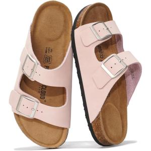imageProject Cloud Genuine Leather Flat Sandals Beach Essentials Womens Sandals Memory Foam Vacation Essentials Slides for Women Footwear VenitaMauve