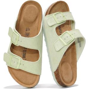 imageProject Cloud Genuine Leather Flat Sandals Beach Essentials Womens Sandals Memory Foam Vacation Essentials Slides for Women Footwear VenitaSage