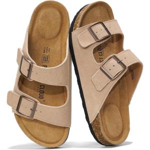 imageProject Cloud Genuine Leather Flat Sandals Beach Essentials Womens Sandals Memory Foam Vacation Essentials Slides for Women Footwear VenitaSand