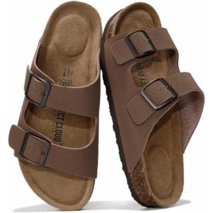 imageProject Cloud Genuine Leather Flat Sandals Beach Essentials Womens Sandals Memory Foam Vacation Essentials Slides for Women Footwear VenitaTan