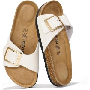 imageProject Cloud Genuine Leather Sandals Women Dressy Summer Beach Essentials  Flip Flops ampamp Slides with Memory Foam Insole Womens Sandals Comfortable FootwearIvory