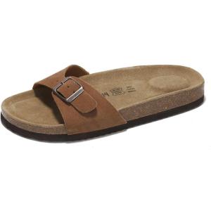 imageProject Cloud Genuine Leather Womens Sandals  Memory Foam Beach Essentials Slippers for Women ampamp Slide for Women Footwear  flip flops for women Sandals for Women 2025 BahamaChestnut