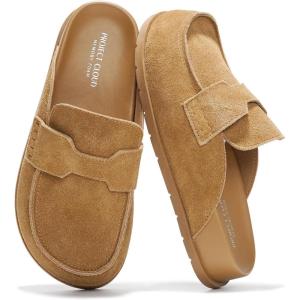 imageProject Cloud Genuine Suede Womens Clogs  Memory Foam Arch Support Women Shoes Non Slip Sole Clogs for Women Footwear  Platform Shoes for Women Clogs and Winter Shoes Women FoamyChestnut Suede