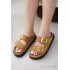 imageProject Cloud 100 Genuine Leather Slides for Women Platform Sandals Women Comfortable Summer Sandals Memory foam Insole Womens Slides with Straps  Casual Wear Womens Sandals SharlTan