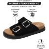 imageProject Cloud 100 Genuine Leather Slides for Women Platform Sandals Women Comfortable Summer Sandals Memory foam Insole Womens Slides with Straps  Casual Wear Womens Sandals SharlBlack