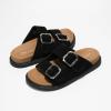 imageProject Cloud 100 Genuine Leather Slides for Women Platform Sandals Women Comfortable Summer Sandals Memory foam Insole Womens Slides with Straps  Casual Wear Womens Sandals SharlBlack