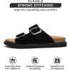 imageProject Cloud 100 Genuine Leather Slides for Women Platform Sandals Women Comfortable Summer Sandals Memory foam Insole Womens Slides with Straps  Casual Wear Womens Sandals SharlBlack