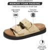 imageProject Cloud 100 Genuine Leather Slides for Women Platform Sandals Women Comfortable Summer Sandals Memory foam Insole Womens Slides with Straps  Casual Wear Womens Sandals SharlBeige