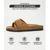 imageProject Cloud 100 Genuine Leather Womens Sandals  Memory Foam Sandals Women Vacation Essentials Adjustable Straps Slippers for Women Footwear  Nonslip Sandals for women 2025 WrenChestnut