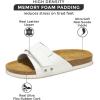 imageProject Cloud 100 Genuine Leather Womens Sandals  Memory Foam Sandals Women Vacation Essentials Adjustable Straps Slippers for Women Footwear  Nonslip Sandals for women 2025 WrenWhite