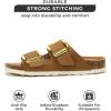imageProject Cloud Genuine Leather Flat Sandals Comfortable Beach Essentials Womens Sandals Memory Foam Vacation Essentials Slides for Women Footwear SantoriniTan Leather