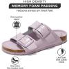imageProject Cloud Genuine Leather Flat Sandals Comfortable Beach Essentials Womens Sandals Memory Foam Vacation Essentials Slides for Women Footwear SantoriniPurple