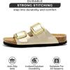 imageProject Cloud Genuine Leather Flat Sandals Comfortable Beach Essentials Womens Sandals Memory Foam Vacation Essentials Slides for Women Footwear SantoriniRosegold