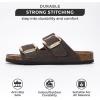imageProject Cloud Genuine Leather Flat Sandals Comfortable Beach Essentials Womens Sandals Memory Foam Vacation Essentials Slides for Women Footwear SantoriniChocolate