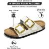 imageProject Cloud Genuine Leather Flat Sandals Comfortable Beach Essentials Womens Sandals Memory Foam Vacation Essentials Slides for Women Footwear SantoriniWhite Leather