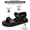 imageProject Cloud Leather Womens Sandals Comfortable ampamp Adjustable Walking Sandals Women Footwear  Strappy Sandals for Women  Flexible Womens Sandals For Women 2025 MonaBlack