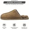 imageProject Cloud Mens House Slippers 100 Genuine Sheepskin Upper  Memory Foam Mens Scuff Slippers with Dyed Sheep Fur Slippers for Men  NonSlip Fluffy Slippers ampamp Fall Slippers ColinTaupe